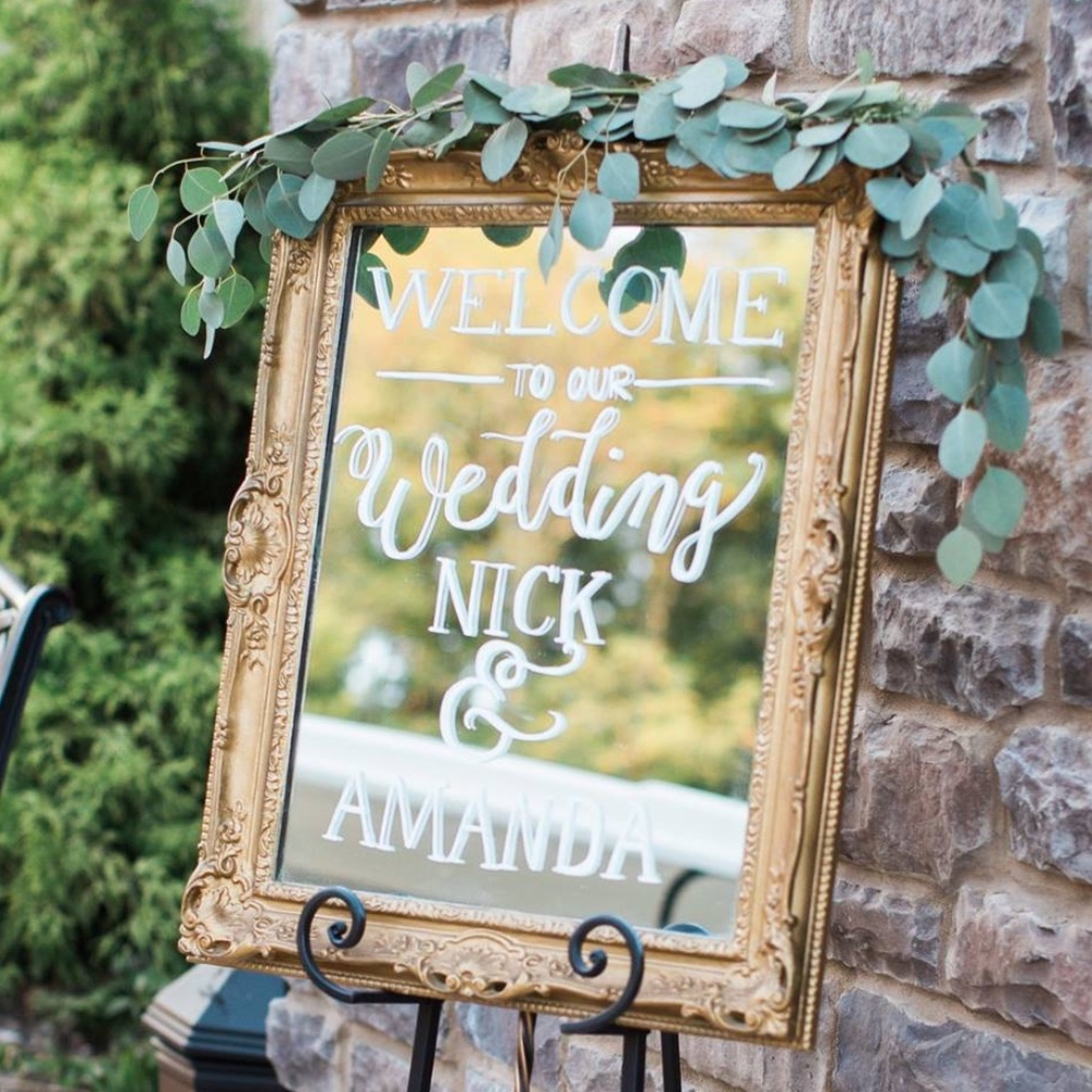 Large Vintage Gold Rectangle Mirror